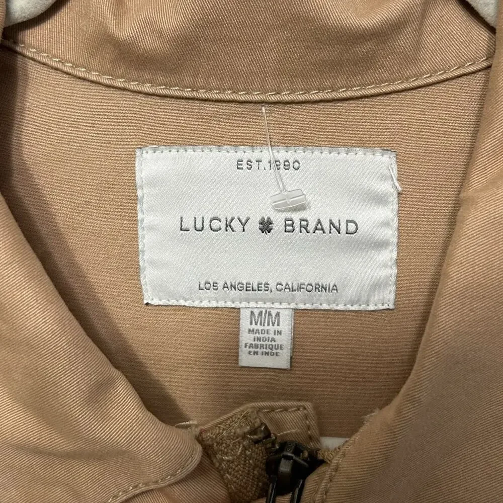 Lucky Brand Utility Field Jacket NWT Men's Sz M Tan Workwear Military Casual